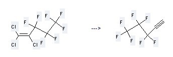 1-Pentyne,3,3,4,4,5,5,5-heptafluoro- can be prepared by 1,1,2-trichloro-3,3,4,4,5,5,5-heptafluoro-1-pentene at the temperature of 100-120 °C.